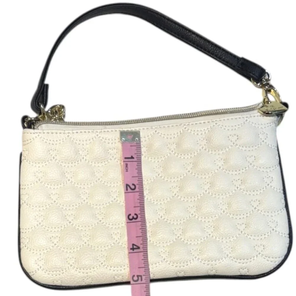 Betsey Johnson Wallet Wristlet Stripe Dot Logo Quilted Bag